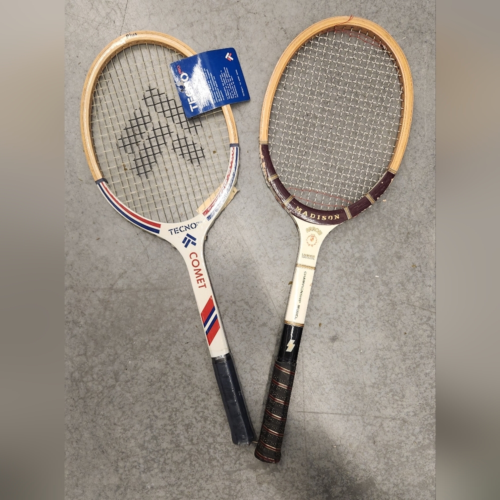 Vintage Tennis Rackets - Tecno‎ Comet and Madison